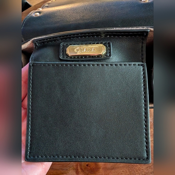 Black Diana leather purse (crossbody or hand bag) - Picture 5 of 8